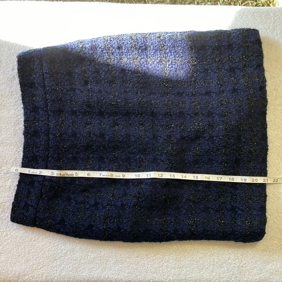 J Crew navy blue and metallic black houndstooth pencil skirt - Picture 5 of 6